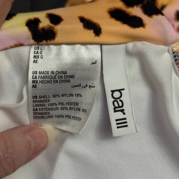 Bar III Summer Heat Animal-Print O-Ring Monokini Swimsuit - Size: Large - NWT - Picture 12 of 16